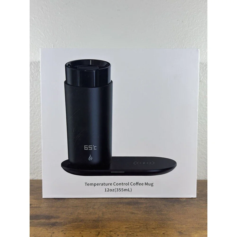 Temperature Control Heated Coffee Mug Self Heating App 12 Oz W/ Phone Charger